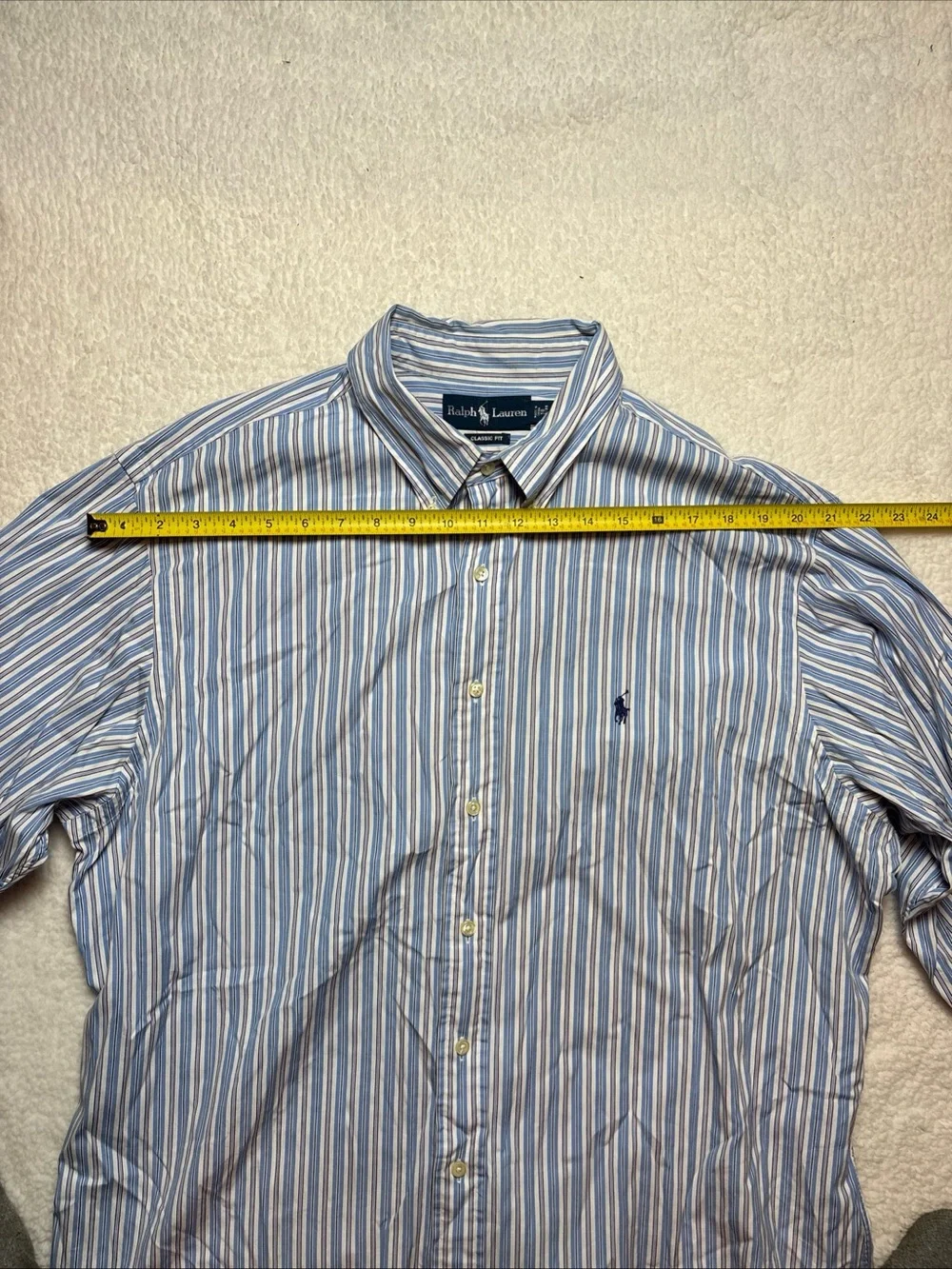 Ralph Lauren Dress Shirt Mens XXL Size 18 Stripe Button Down Classic Preppy